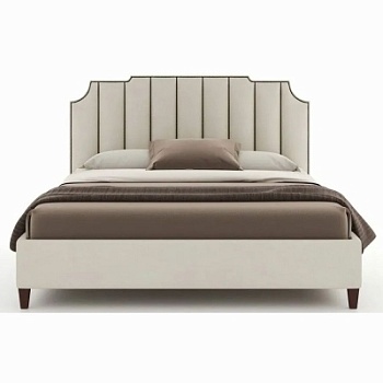 Фото Двуспальная кровать мягкая Bayonne белого цвета