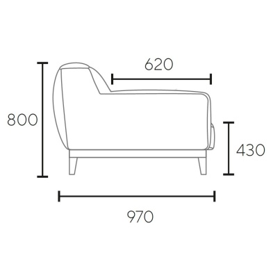 Фото Диван SWING  темно-серого цвета