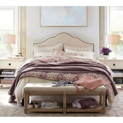 Фото Двуспальная кровать Fallon бежевого цвета
