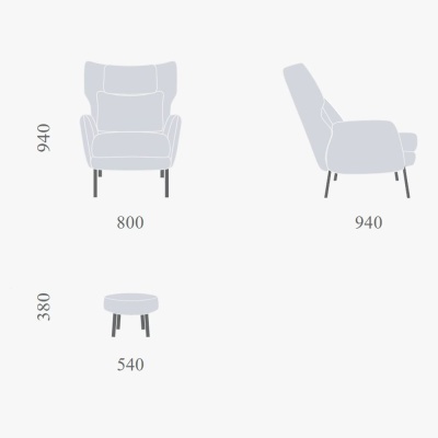 Фото Кресло GLENTA  синего цвета