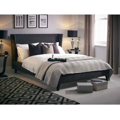 Фото Двуспальная кровать Zach коричневого цвета