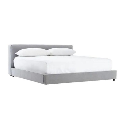 Фото Двуспальная кровать с изголовьем Flanged серого цвета