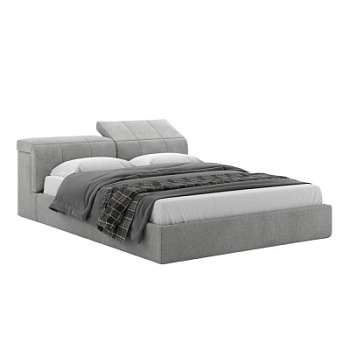 Фото Двуспальная кровать с изголовьем Valentina темно-серого цвета