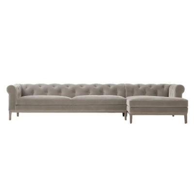 Фото Угловой диван Modena Chesterfield Oak серого цвета