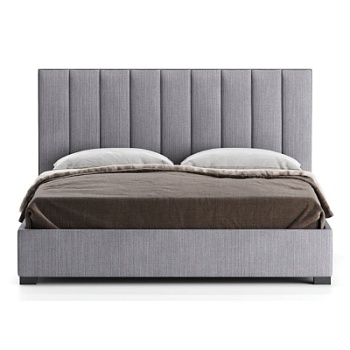 Фото Двуспальная кровать с изголовьем Modena Vertical текмно-серого цвета