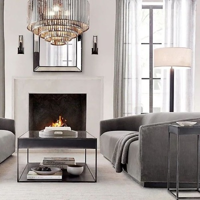 Фото Четырехместный диван Italian Shelter темно-серого цвета