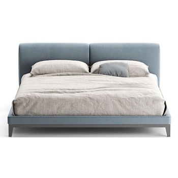 Фото Двуспальная кровать Infinity серо-синего цвета