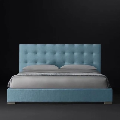 Фото Двуспальная кровать Modena Box зелено-синего цвета