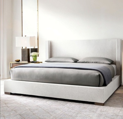 Фото Двуспальная кровать Modena Shelter серого цвета