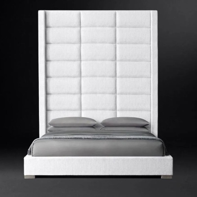 Фото Двуспальная кровать Modena Rectangular светло-серого цвета