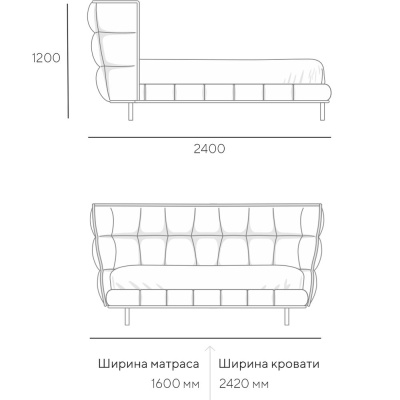 Фото Кровать HUSK горчичного цвета