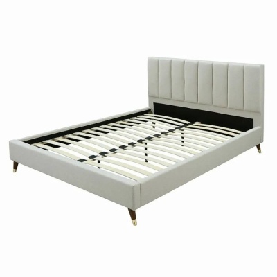 Фото Двуспальная кровать мягкая Howland Queen серого цвета