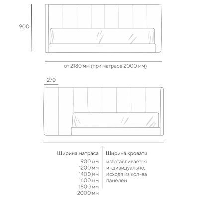Фото Универсальная кровать WALL бежевого цвета