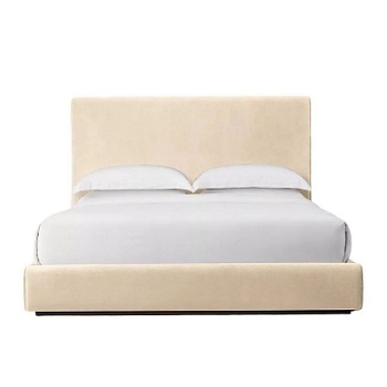 Фото Двуспальная кровать Marmont Panel Platform бежевого цвета