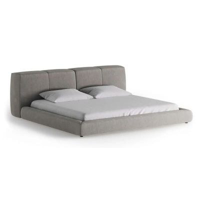 Фото Двуспальная кровать Lazy серого цвета