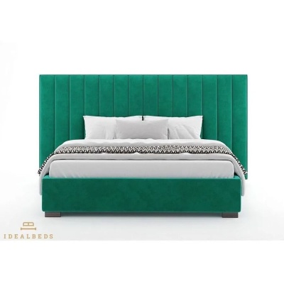 Фото Двуспальная кровать мягкая Maxwell зеленого цвета