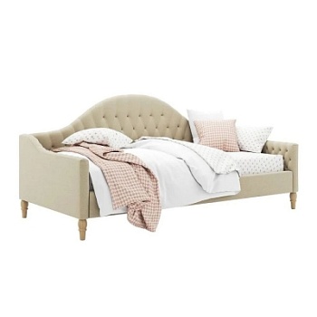 Фото Детская кровать дейбед Reese Tufted  кремового цвета