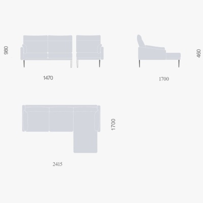 Фото Угловой диван ODRA  светло-серого цвета