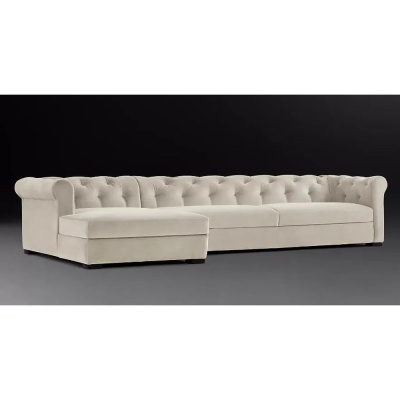 Фото Угловой диван Modena Chesterfield серого цвета