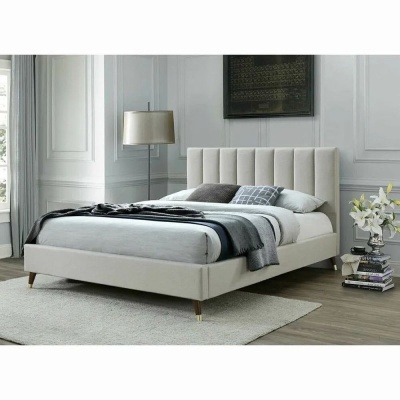 Фото Двуспальная кровать мягкая Howland Queen серого цвета