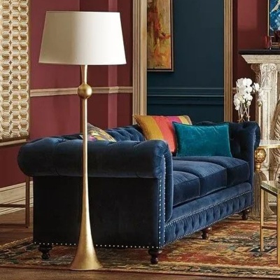 Фото Трехместный диван Chesterfield черновато-синий цвета