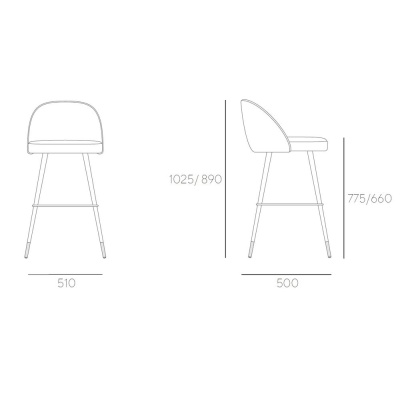 Фото Стул полубарного/барного формата BAND-B