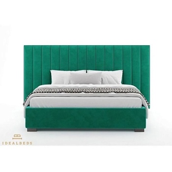 Фото Двуспальная кровать мягкая Maxwell зеленого цвета