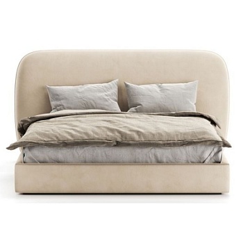 Фото Двуспальная кровать с мягким изголовьем Tulip бежевого цвета