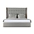 Фото Двуспальная кровать Berkley Winged Box Tufted Wood серого цвета