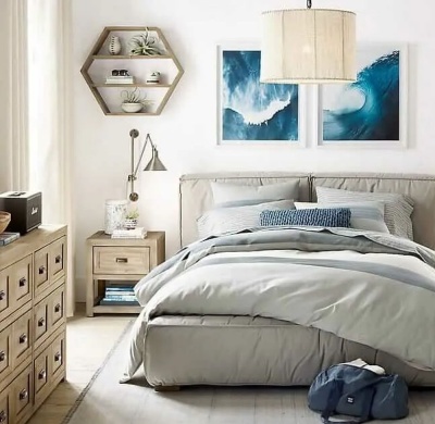 Фото Двуспальная кровать премиум-класса Sona серого цвета