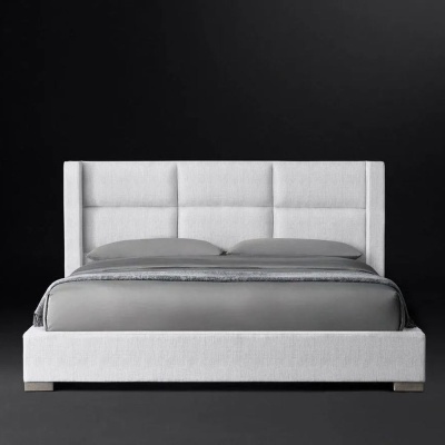 Фото Двуспальная кровать Modena Rectangular светло-серого цвета