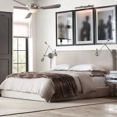 Фото Двуспальная кровать Sullivan Platform кремового цвета