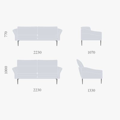 Фото Трехместный диван SOLVEIG серого цвета