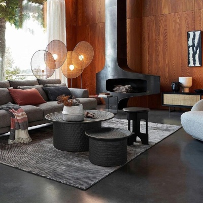 Фото Трехместный диван Venue Velvet Max фиолетово-синего цвета