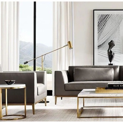 Фото Двухместный диван Italia Taper серого цвета