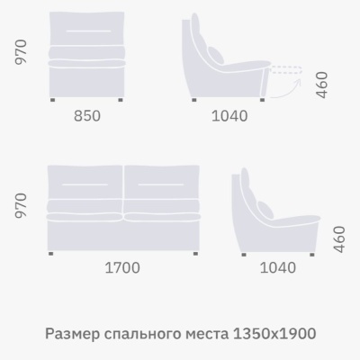 Фото Двухместный диван ROGNAN серого цвета