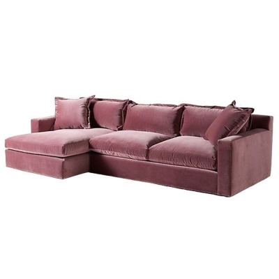 Фото Угловой диван Velvet розового цвета