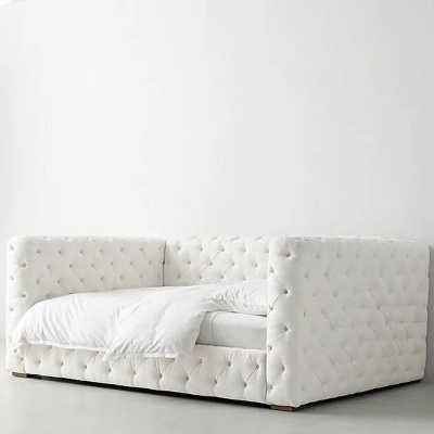 Фото Детская кровать Tribeka Tufted белого цвета