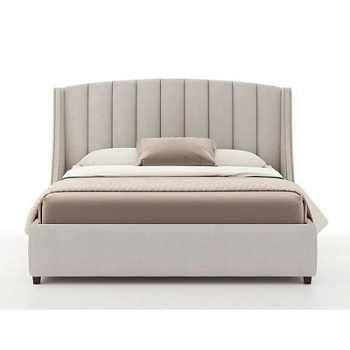 Фото Двуспальная кровать с мягким изголовьем Amway серого цвета