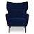 Фото Кресло с пуфом GLENTA темно-синего цвета