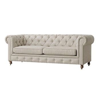 Фото Двухместный диван Majestic Chester светло-серого цвета