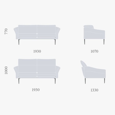 Фото Двухместный диван SOLVEIG серого цвета