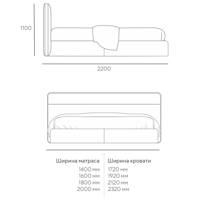 Фото Кровать FRAME серого цвета