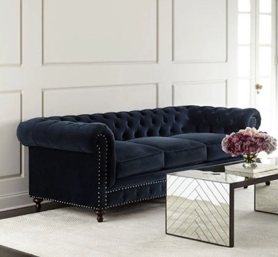 Фото Трехместный диван Chesterfield черновато-синий цвета