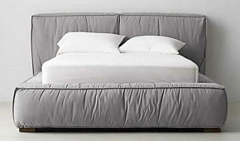 Фото Двуспальная кровать премиум-класса Sona серого цвета