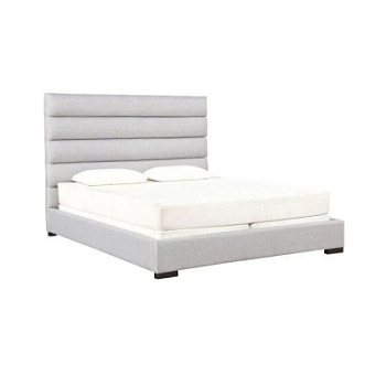 Фото Двуспальная кровать с мягким изголовьем Hudson серого цвета