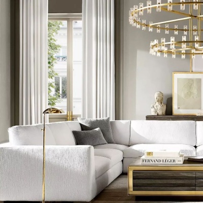 Фото Двухместный диван Modena Taper Armless белого цвета