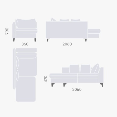 Фото Модульный диван BERGEN черного цвета