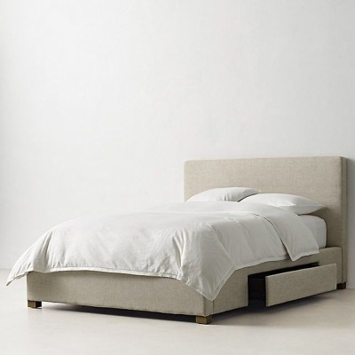 Фото Двуспальная кровать с изголовьем Alex бежевого цвета