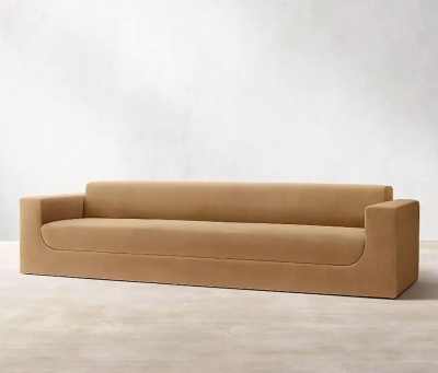 Фото Четырехместный диван Sculptural светло-коричневого цвета
